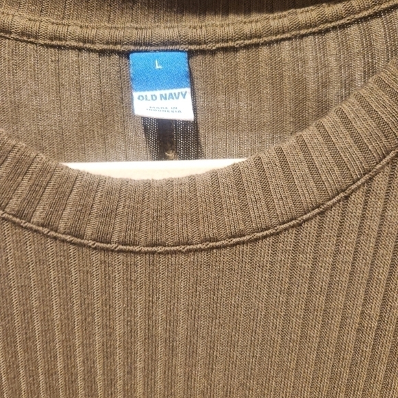 Old Navy olive green ribbed long sleeve Midi dress. Large - Picture 4 of 4